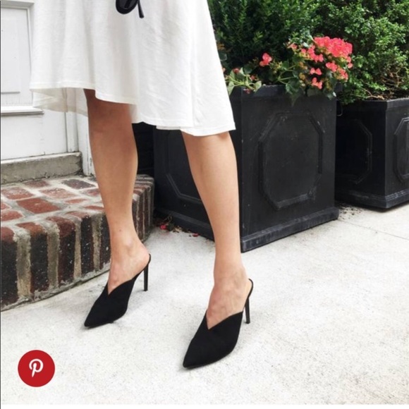 WHO WHAT WEAR Satin V Heels in Graphite - Picture 2 of 15